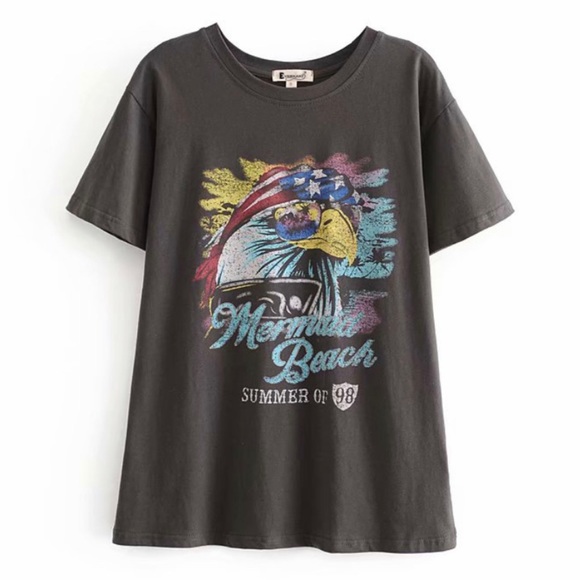 Mermaid Beach Eagle Island Boho Graphic Tee - Picture 5 of 12